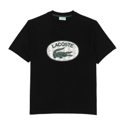 T-shirt à col rond avec logo monogramme Lacoste noir