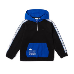 Sweatshirt à capuche Lacoste zip Enfant bi-matière et color-block