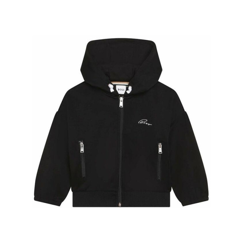 CARDIGAN ZIPPÉ BOSS ENFANT NOIR