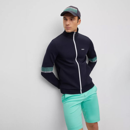 CASQUETTE BLEU FONCÉ EN SERGÉ DE COTON AVEC IMPRIMÉ LOGO RÉPÉTÉ