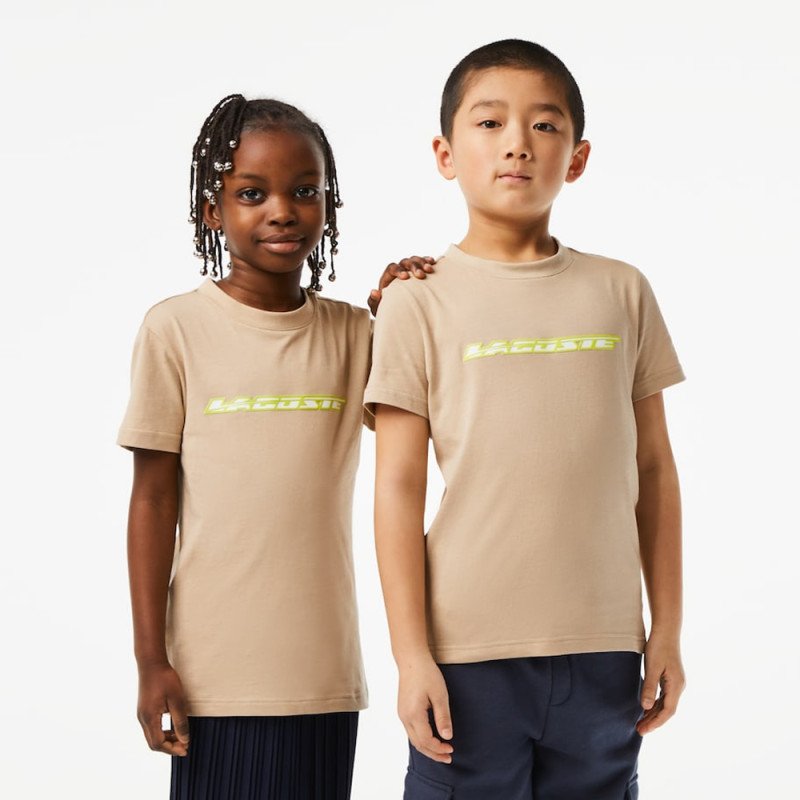 T-SHIRT ENFANT LACOSTE BEIGE ET JAUNE