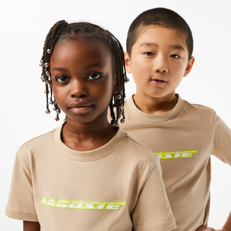 T-SHIRT AVEC MARQUAGE CONTRASTÉ EN JERSEY DE COTON