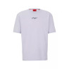 T-SHIRT RELAXED FIT VIOLET EN COTON AVEC LOGO MANUSCRIT DONTEVIDEO HUGO