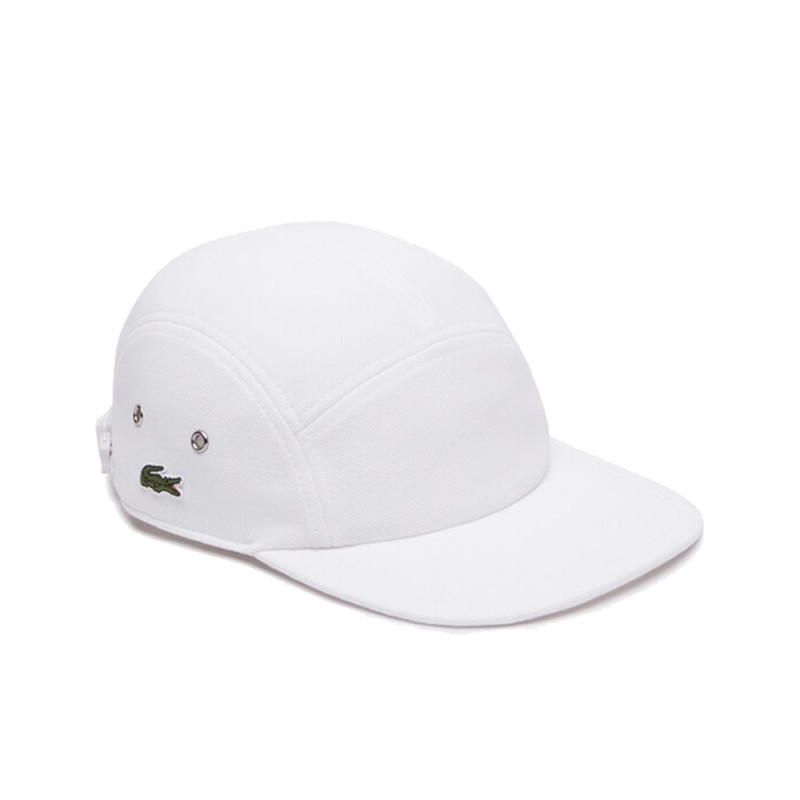 CASQUETTE GIROLLE UNISEXE UNIE LACOSTE EN PIQUÉ DE COTON BIOLOGIQUE BLANCHE