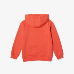 SWEATSHIRT À CAPUCHE ORANGE ENFANT EN MOLLETON DE COTON BIOLOGIQUE