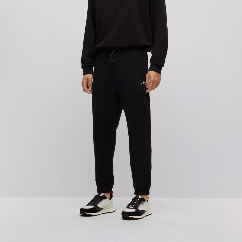 BAS DE SURVÊTEMENT NOIR EN COTON RELAXED FIT