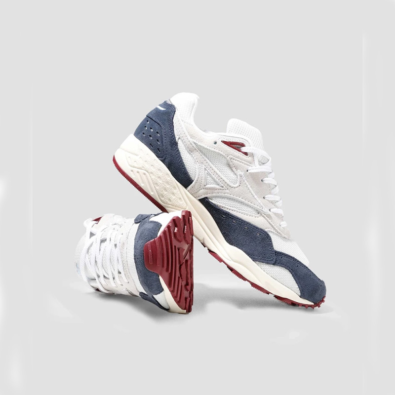 Baskets D1GA221 MIZUNO beiges et bleu