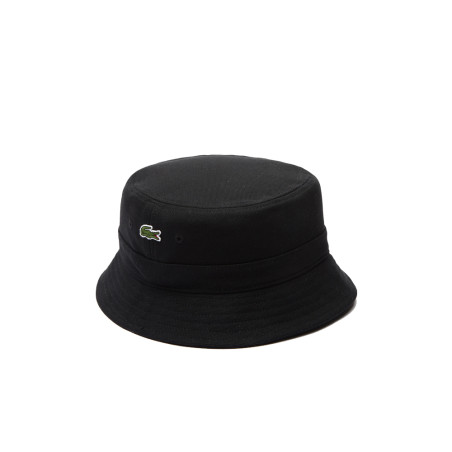 Bob RK2056 LACOSTE  en piqué de coton biologique uni noir
