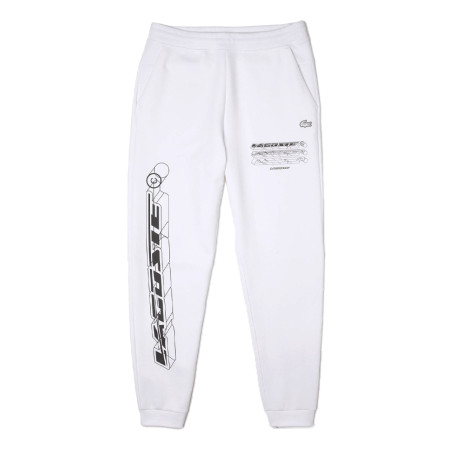 PANTALON DE SURVÊTEMENT HOMME LACOSTE SLIM FIT EN DOUBLE-FACE BLANC