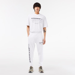 PANTALON DE SURVÊTEMENT HOMME LACOSTE SLIM FIT EN DOUBLE-FACE BLANC