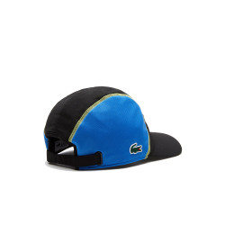 CASQUETTE LACOSTE TENNIS EMPIÈCEMENTS EN RÉSILLE NOIRE ET BLEUE