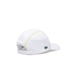 CASQUETTE LACOSTE TENNIS EMPIÈCEMENTS EN RÉSILLE BLANCHE