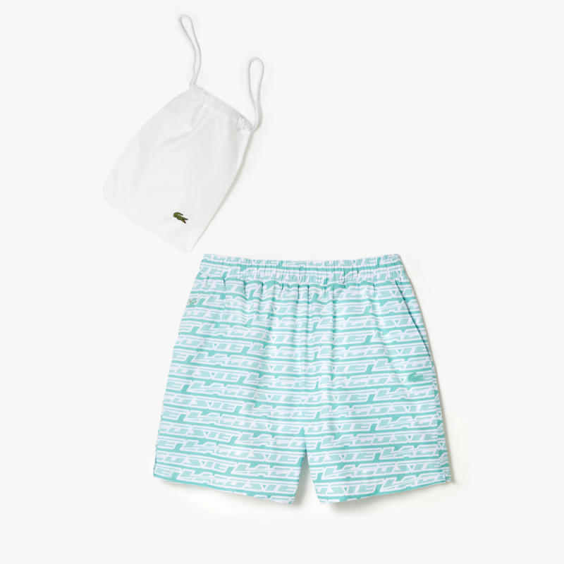 Short de bain MH5640 LACOSTE imprimé graphique vert