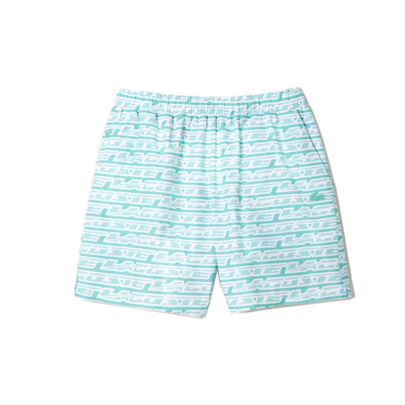 Short de bain homme LACOSTE imprimé graphique bicolore vert