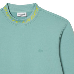 SWEATSHIRT LACOSTE CLASSIC FIT VERT AVEC COL SIGLÉ