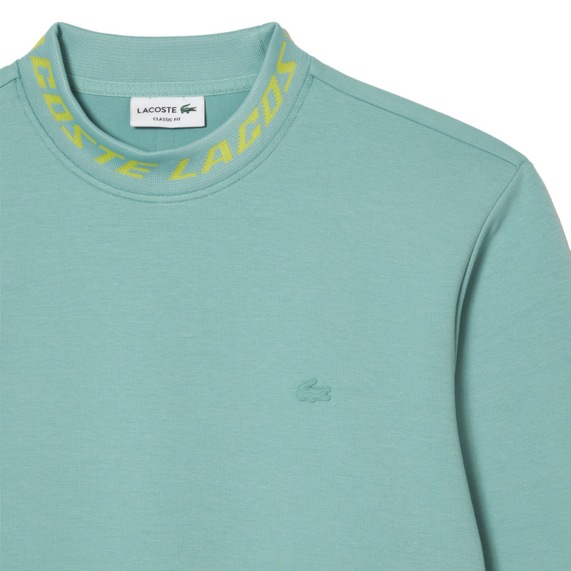 Sweatshirt LACOSTE vert avec col siglé