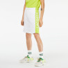 Short LACOSTE GH8368 color-block en molleton de coton blanc et vert