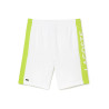 Short LACOSTE GH8368 color-block en coton blanc et vert