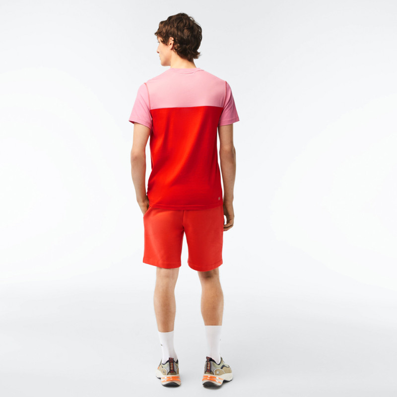 Short homme Lacoste en coton biologique orange