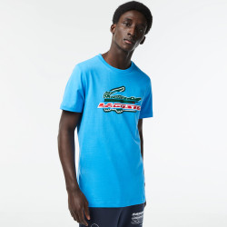 T-shirt homme Lacoste Sport regular fit en coton biologique bleu