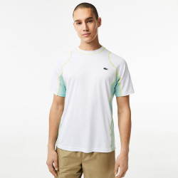 T-SHIRT HOMME LACOSTE TENNIS EN PIQUÉ INDEMAILLABLE BLANC