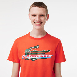 T-shirt Lacoste en coton biologique orange 02K