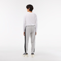 PANTALON DE SURVÊTEMENT COLOR-BLOCK LACOSTE GRIS ET NOIR
