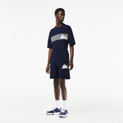 LACOSTE EN MOLLETON DE COTON BLEU MARINE