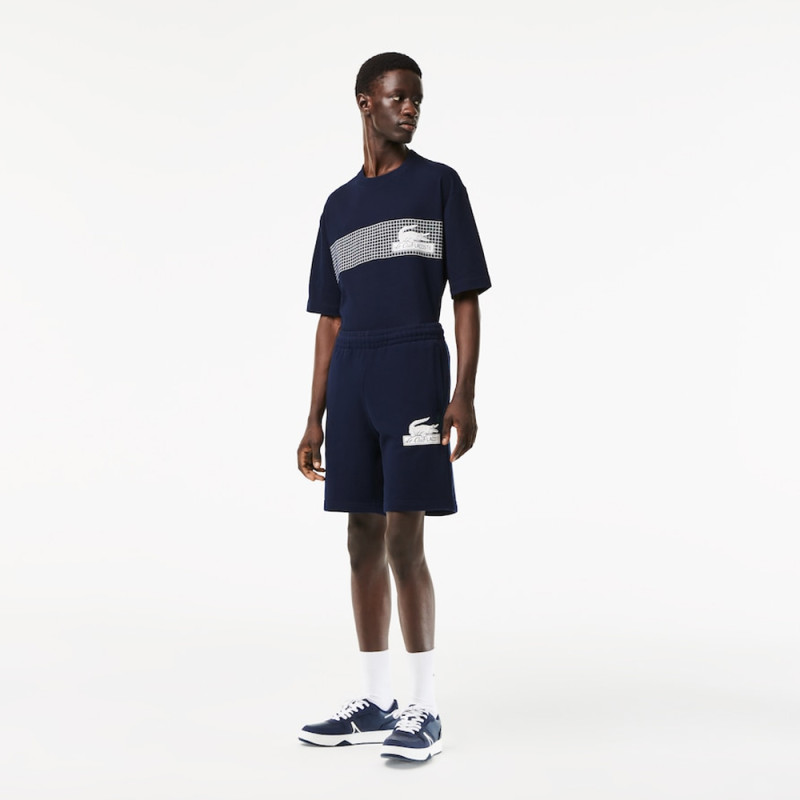 LACOSTE EN MOLLETON DE COTON BLEU MARINE