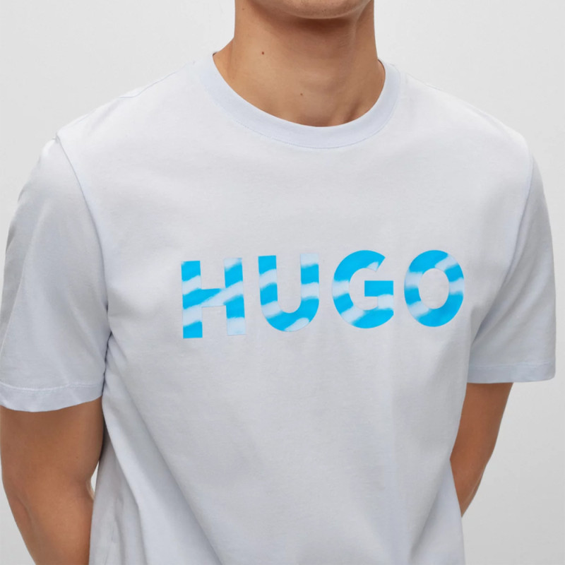 T-SHIRT HUGO EN COTON BIOLOGIQUE À LOGO IMPRIMÉ EN RELIEF