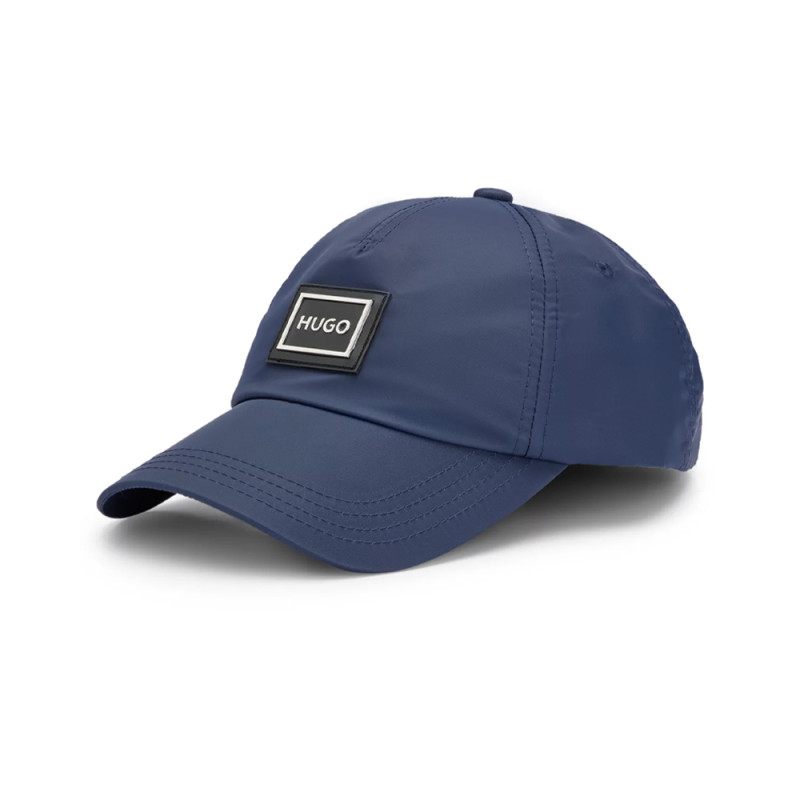 CASQUETTE HUGO MEN-X 582-N EN TWILL DE NYLON À LOGO ENCADRÉ BLEU MARINE