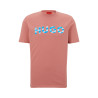 T-SHIRT ROSE DULIVIO_U232 HUGO EN COTON BIOLOGIQUE À LOGO IMPRIMÉ EN RELIEF