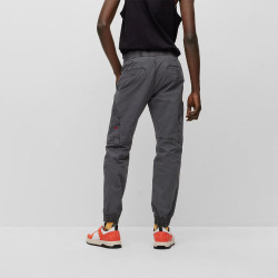 PANTALON REGULAR FIT EN COTON PANAMA AVEC POCHES PLAQUÉES HUGO