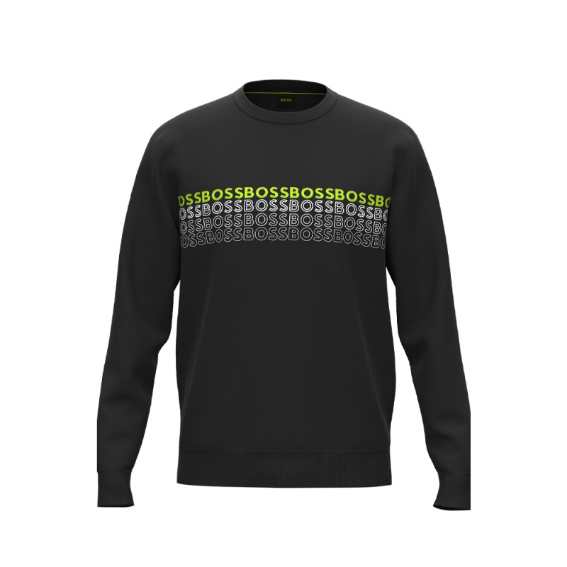 Sweat Salbo 1 BOSS regular fit à logos brodés Noir Chez DMS