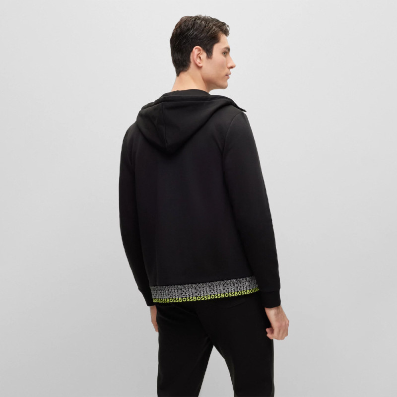 SWEAT À CAPUCHE À FERMETURE ÉCLAIR AVEC LOGOS MULTICOLORES BOSS