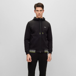 SWEAT À CAPUCHE NOIR À FERMETURE ÉCLAIR