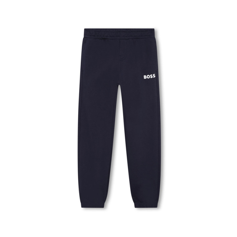 PANTALON EN COTON BOSS BEBE BLEU MARINE