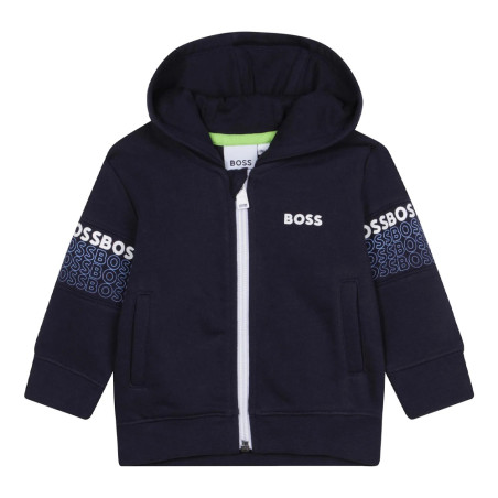 CARDIGAN À CAPUCHE BOSS BÉBÉ BLEU MARINE