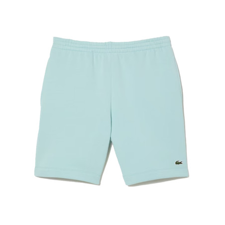 SHORT HOMME LACOSTE EN MOLLETON GRATTÉ DE COTON BIOLOGIQUE VERT PASTEL