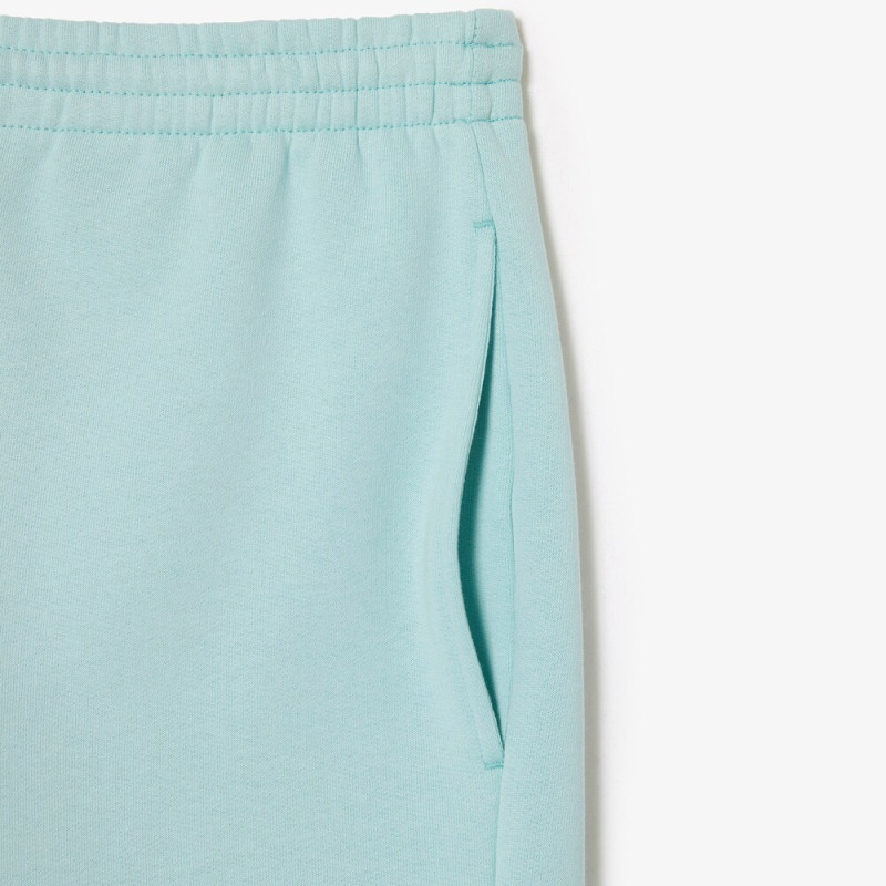 SHORT HOMME EN MOLLETON GRATTÉ DE COTON BIOLOGIQUE VERT PASTEL