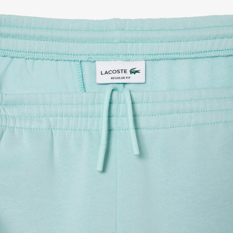 SHORT HOMME LACOSTE EN MOLLETON GRATTÉ DE COTON VERT PASTEL