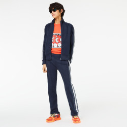 SWEATSHIRT ZIPPÉ LACOSTE REGULAR FIT EN PIQUÉ BLEU MARINE