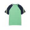 T-SHIRT HOMME LACOSTE TENNIS REGULAR FIT BANDES SIGLÉES VERT ET BLEU MARINE