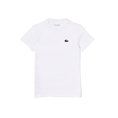 T-SHIRT FEMME LACOSTE SPORT JERSEY TECHNIQUE DE COTON BIOLOGIQUE BLANC