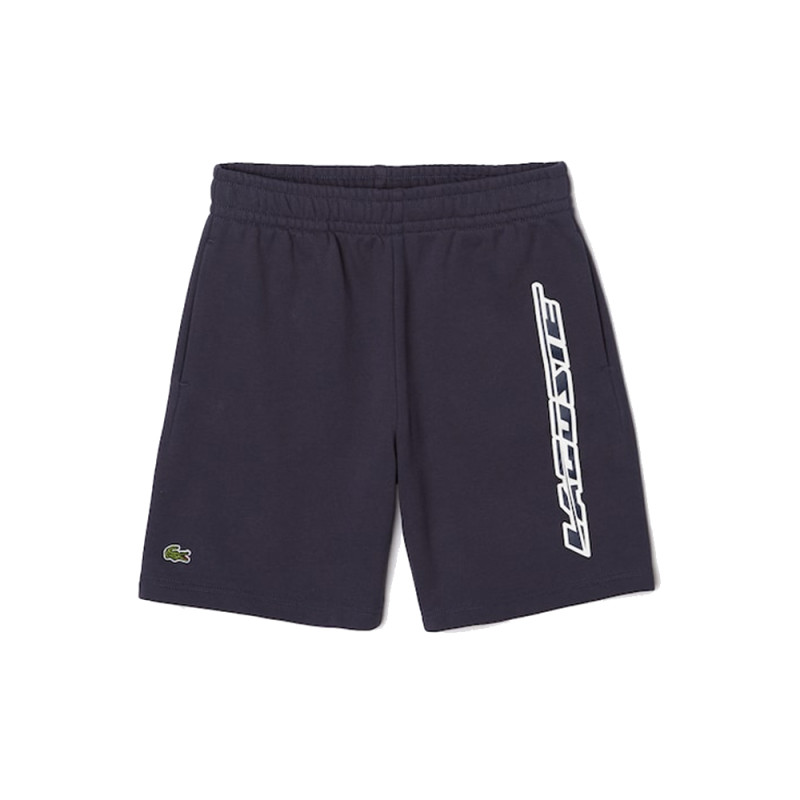 SHORT ENFANT LACOSTE AVEC MARQUAGE CONTRASTÉ EN COTON BIOLOGIQUE BLEU MARINE