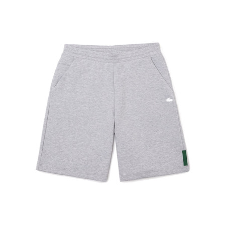 SHORT LACOSTE EN COTON MÉLANGÉ STRETCH UNI GRIS