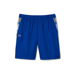 Short color-block homme Lacoste Tennis à carreaux bleu