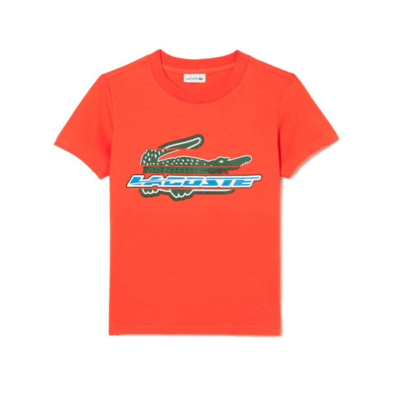 T-shirt enfant LACOSTE avec imprimé contrasté en coton orange