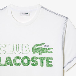 T-SHIRT HOMME LACOSTE RELAXED FIT AVEC MARQUAGE EN COTON BIOLOGIQUE BLANC