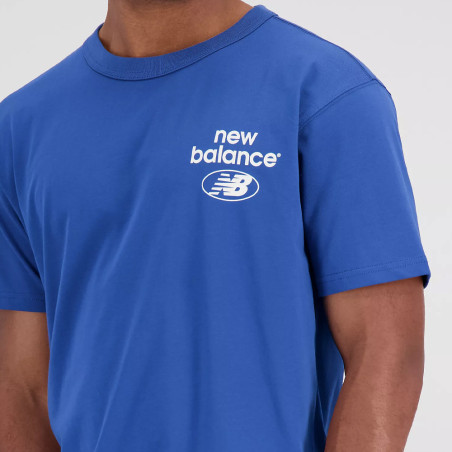 T-SHIRT EN JERSEY DE COTON RÉIMAGINÉ BLEU